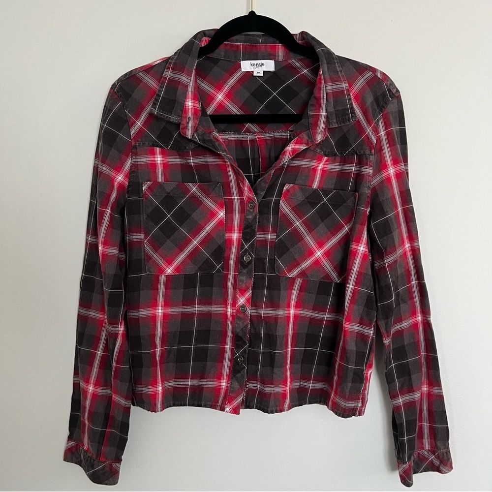 Kensie Jeans Button Down Flannel. Size M